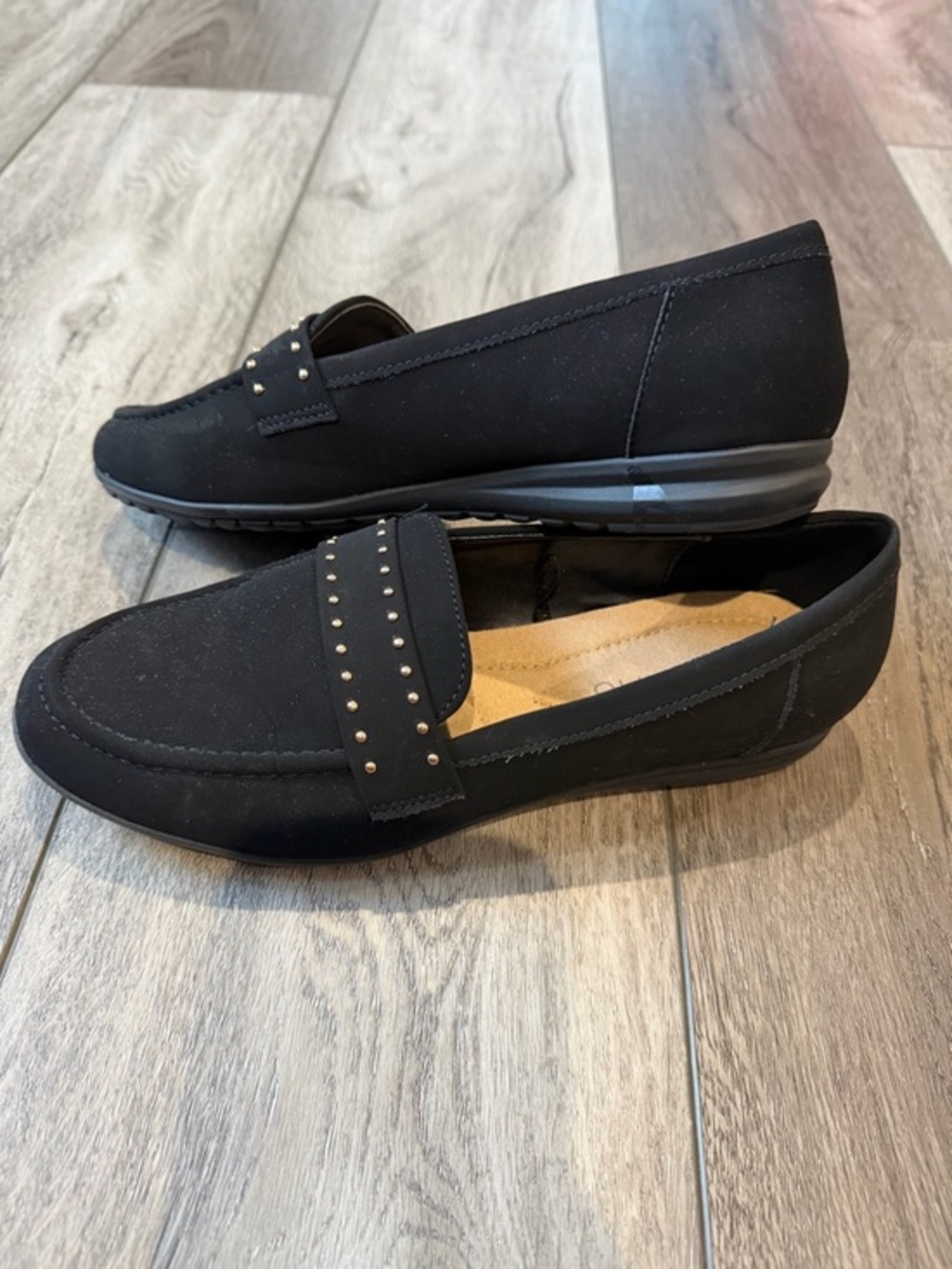 Andiamo- Black Studded Slip-On Loafer - Women (7)